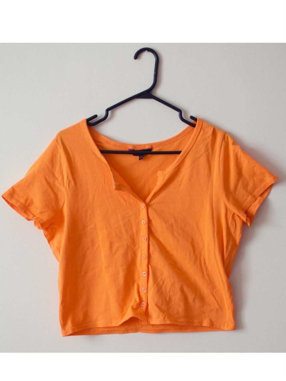 Cute Orange Croped Cardigan Top / XL /  95 % Cotton (No Boundaries Brand)